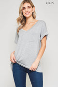 .SI-3953 V-Neck Folded Sleeve Front Chest Pocket - Adult & Kids T-Shirts, Sweatshirts & Hoodies apparel design preview 1