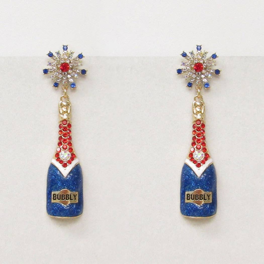 USA Cubic Zirconia Studded Hooplet Earrings - Adult & Kids T-Shirts, Sweatshirts & Hoodies apparel design preview 1
