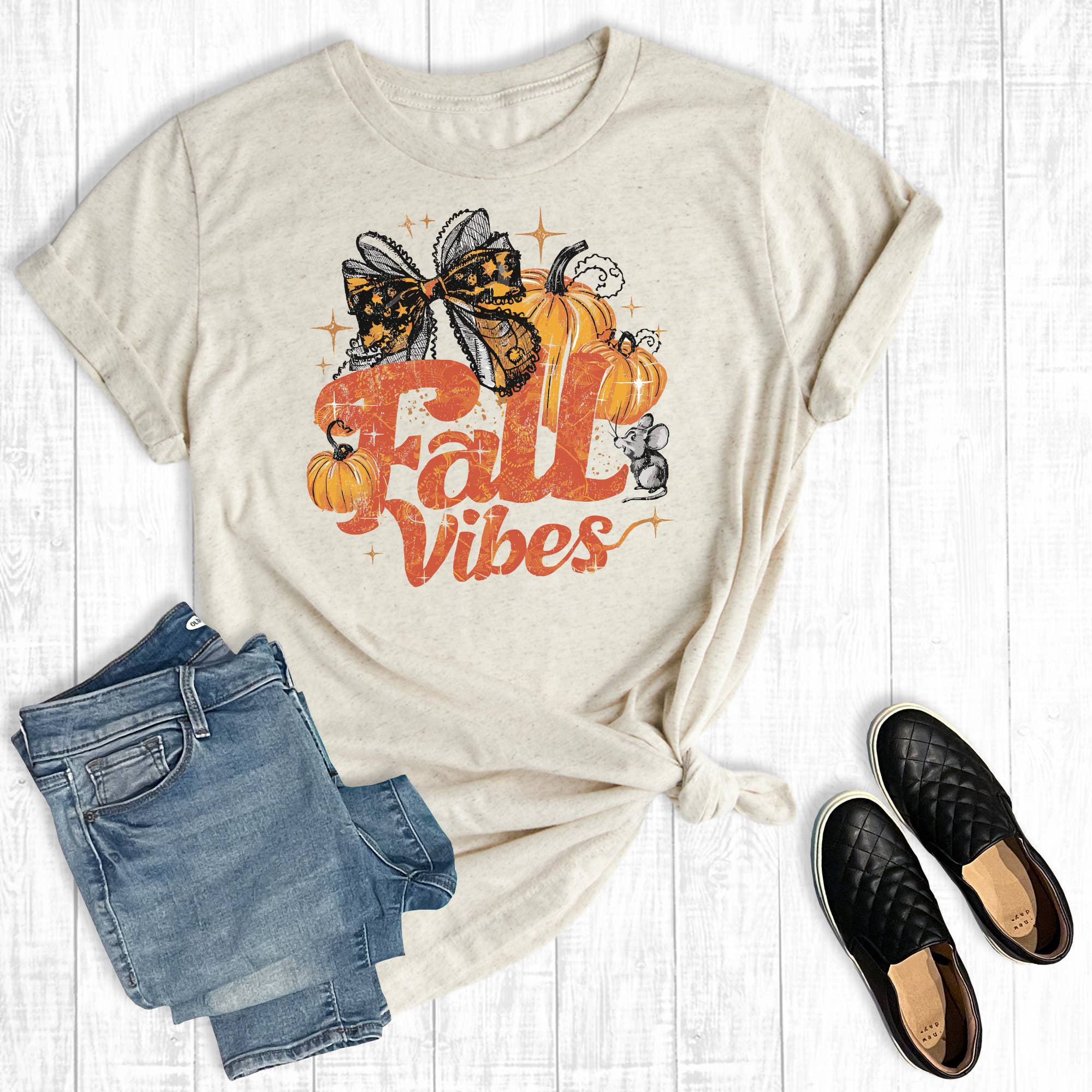 Coquette Bow Fall Vibes Graphic - Adult & Kids T-Shirts, Sweatshirts & Hoodies apparel design preview 1