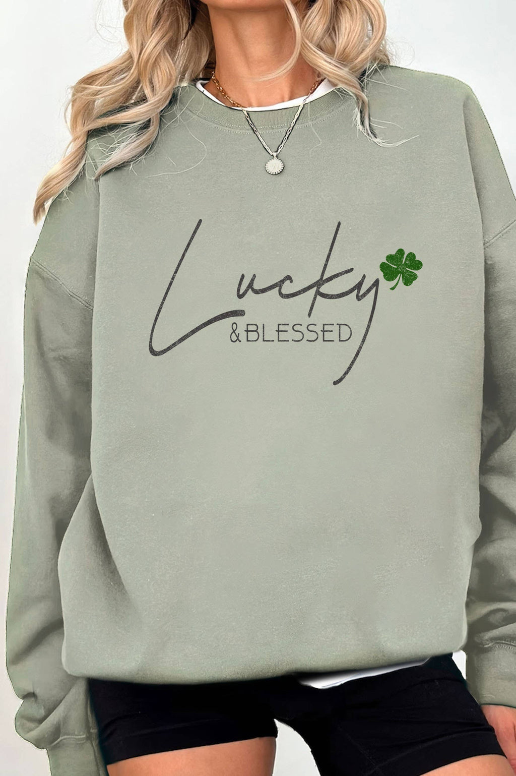Lucky Blessed Graphic Brushed - Adult & Kids T-Shirts, Sweatshirts & Hoodies apparel design preview 1