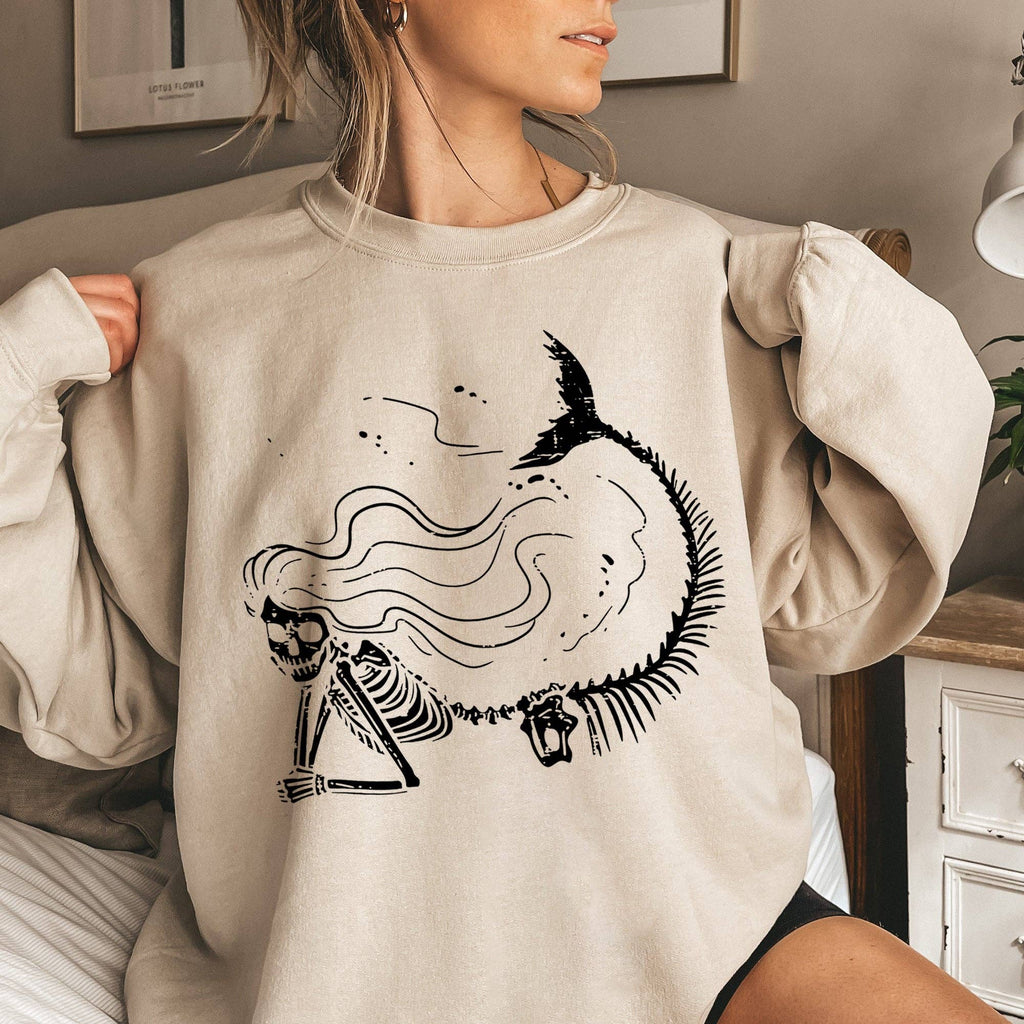 Mermaid Skeleton Halloween - Adult & Kids T-Shirts, Sweatshirts & Hoodies apparel design preview 1