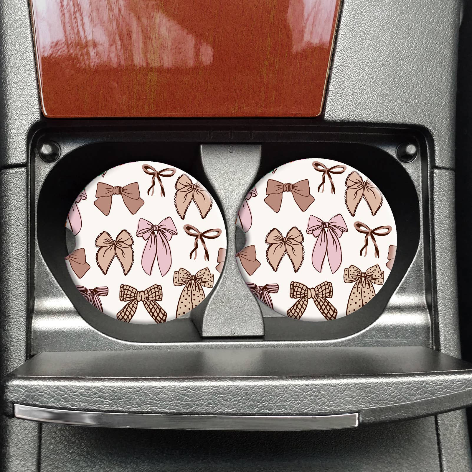 Fall Bow Coquette Car Coasters, Girly Coaster, Brown - Adult & Kids T-Shirts, Sweatshirts & Hoodies apparel design preview 1