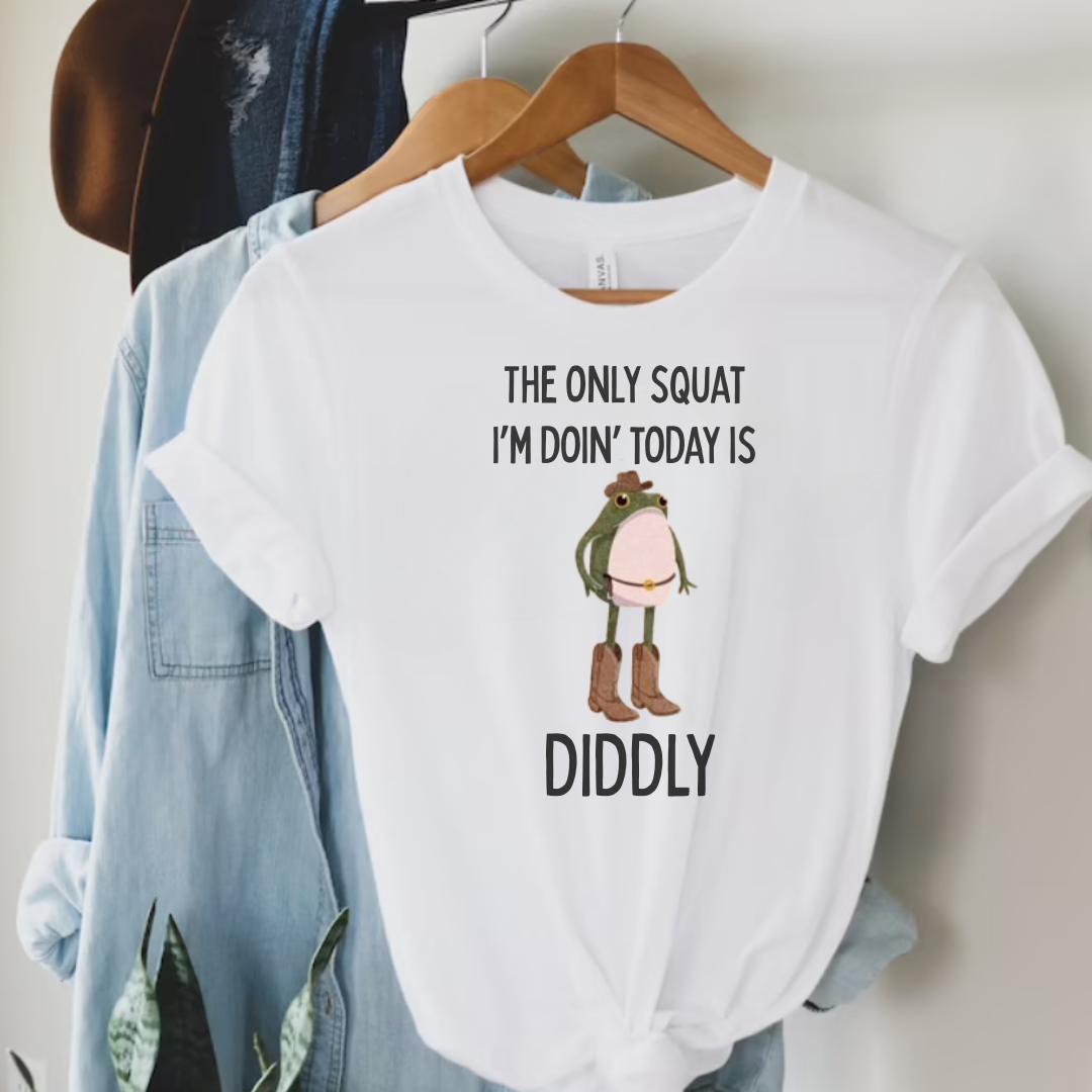 The Only Squat I'm Doin' Today Is Diddly Cowboy - Adult & Kids T-Shirts, Sweatshirts & Hoodies apparel design preview 1