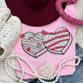 Sequin Double Heart Snack Cakes Patch Blossom - Adult & Kids T-Shirts, Sweatshirts & Hoodies apparel design preview 1