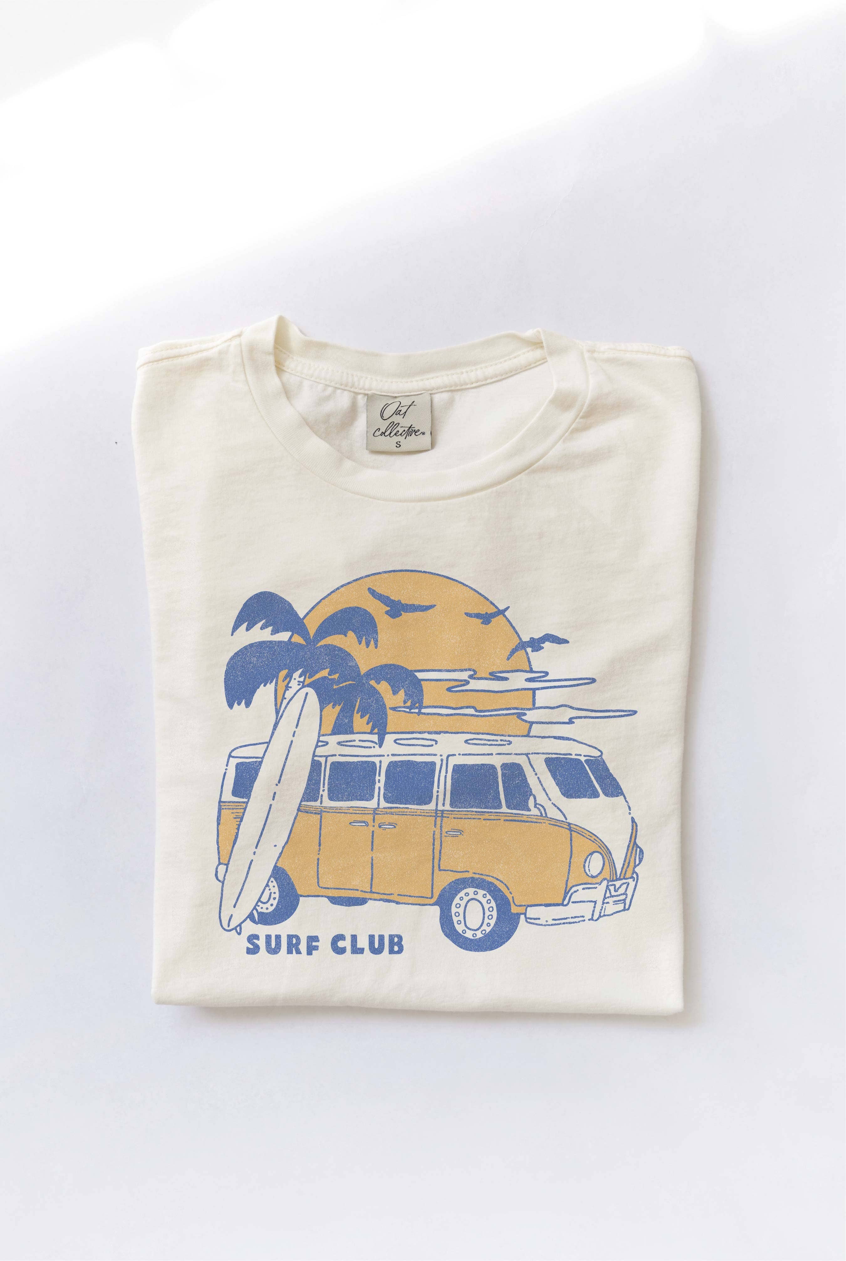Surf Club Mineral Washed Graphic Top - Adult & Kids T-Shirts, Sweatshirts & Hoodies apparel design preview 1