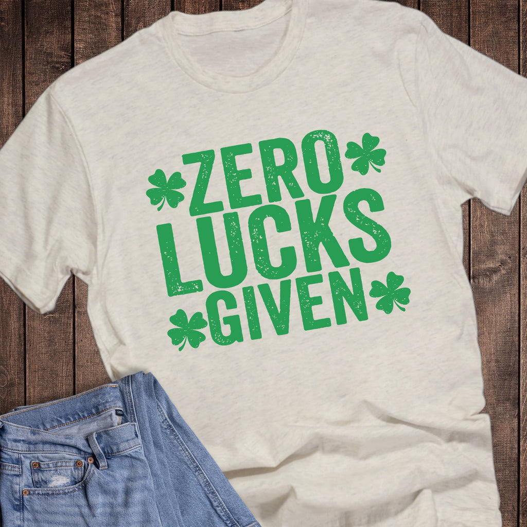 St Paddy's Day Zero Lucks Given Graphic - Adult & Kids T-Shirts, Sweatshirts & Hoodies apparel design preview 1