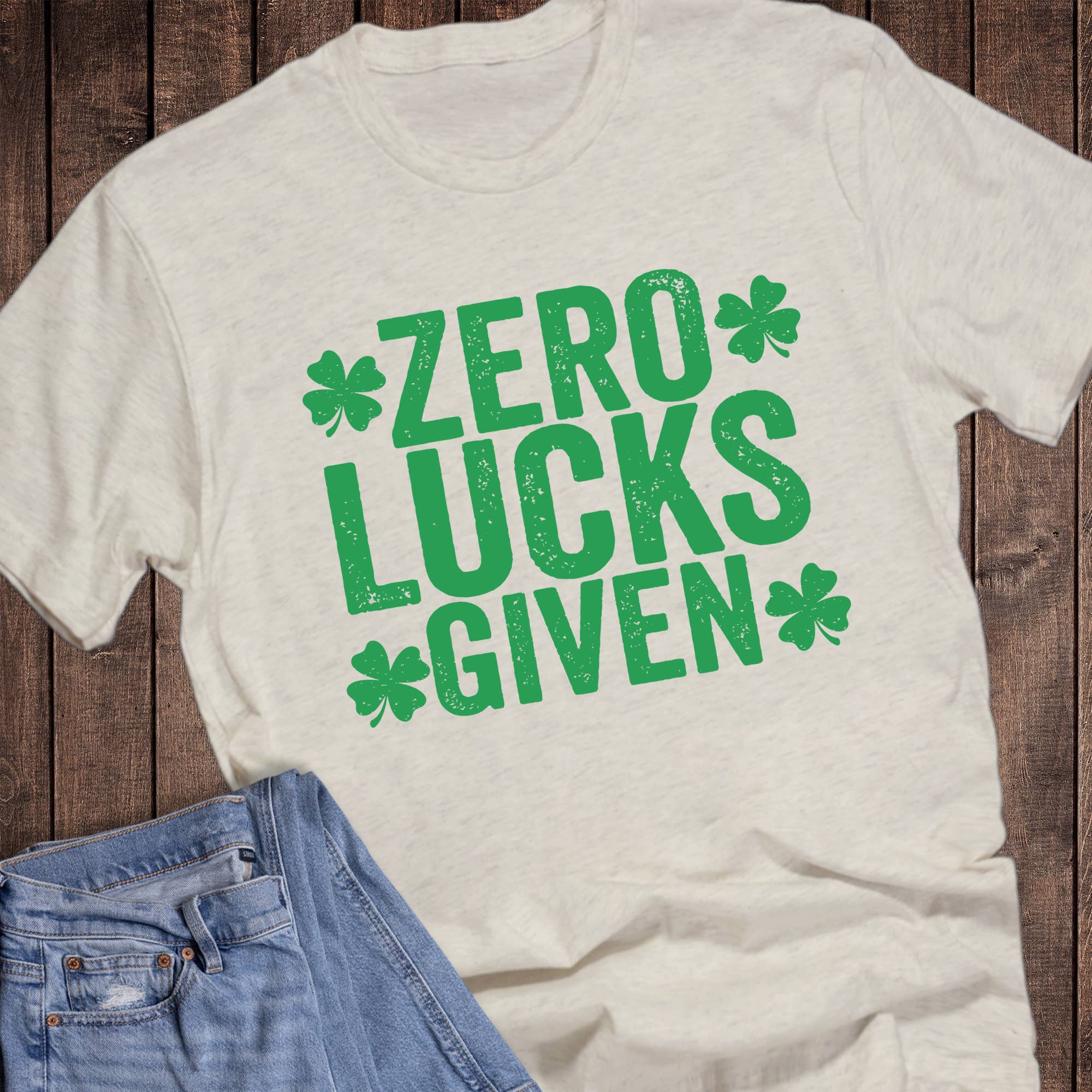 St Paddy's Day Zero Lucks Given Graphic - Adult & Kids T-Shirts, Sweatshirts & Hoodies apparel design preview 1