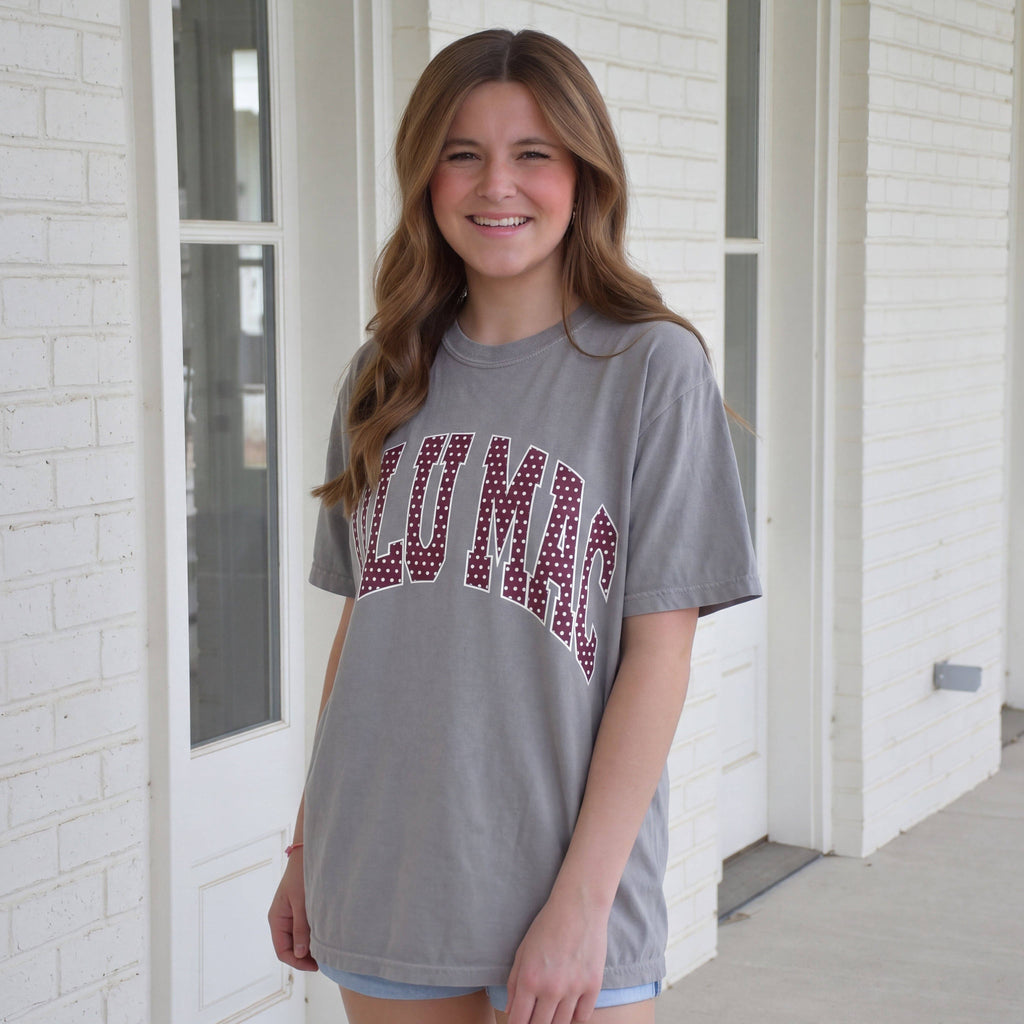 LM-TS-1007 Team Maroon/White Polka Dot Adult Granite - Adult & Kids T-Shirts, Sweatshirts & Hoodies apparel design preview 1