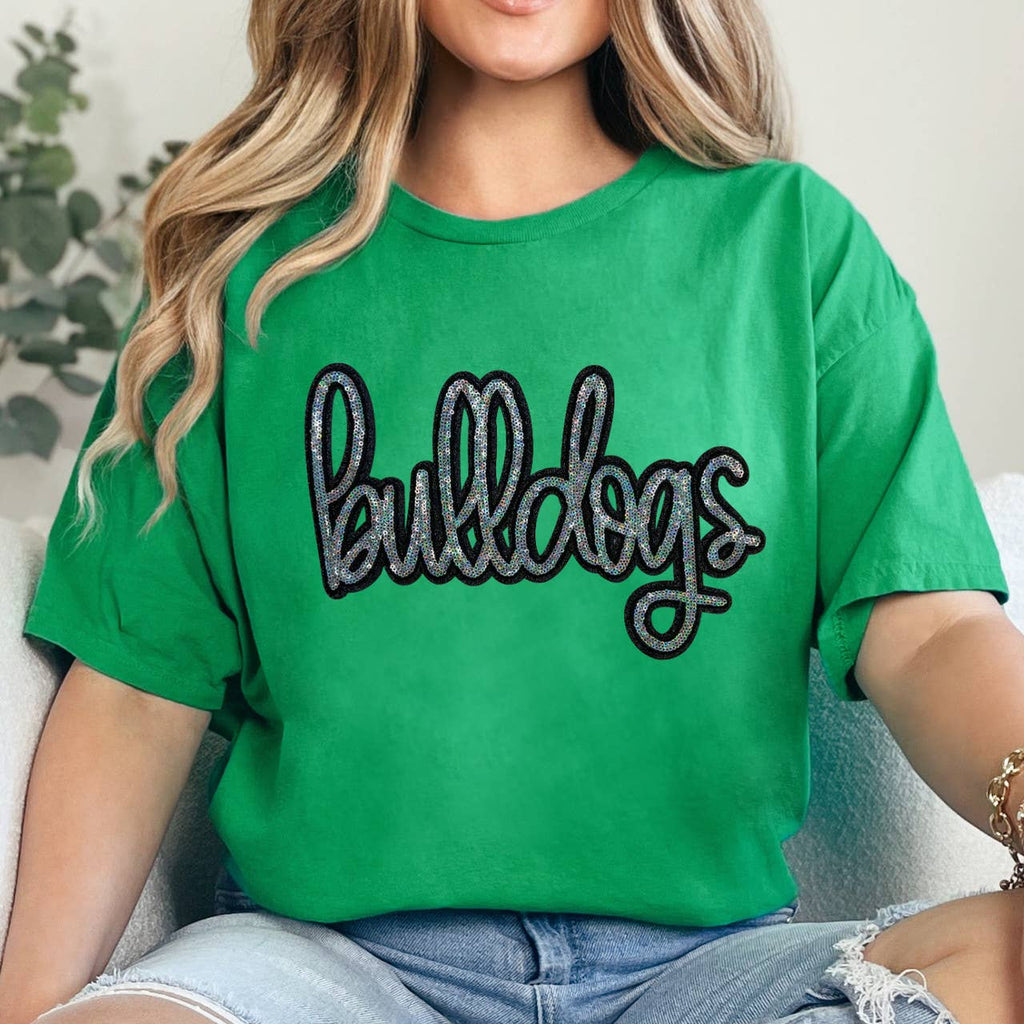 Bulldogs Sequin Patch Irish Green Everyday - Adult & Kids T-Shirts, Sweatshirts & Hoodies apparel design preview 1