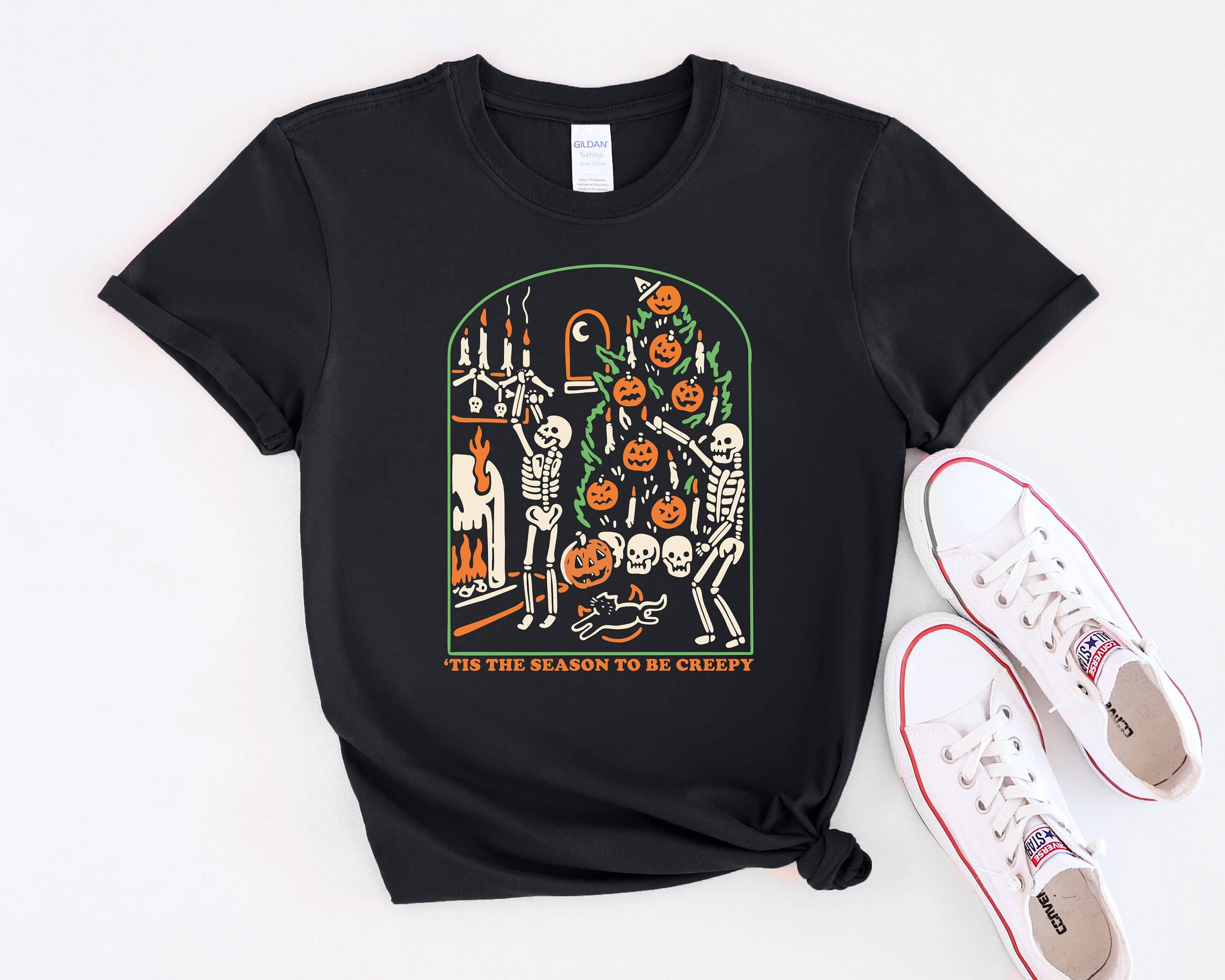 Tis the Season To Be Creepy Halloween Funny - Adult & Kids T-Shirts, Sweatshirts & Hoodies apparel design preview 1