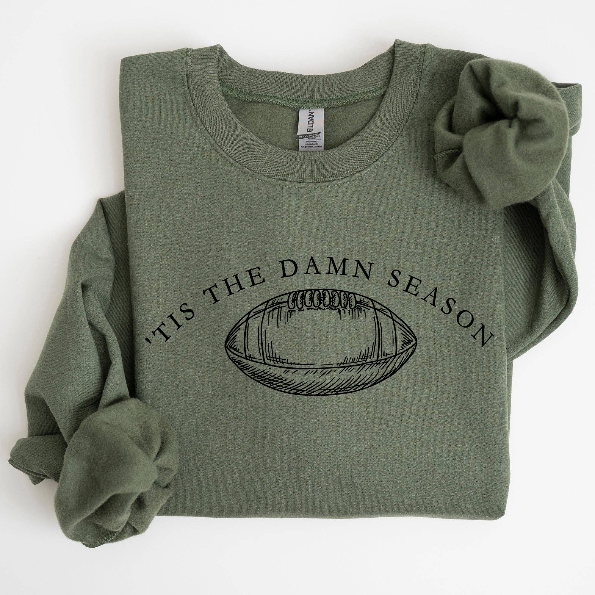 Tis the Damn Season, Football, Sports Touchdown - Adult & Kids T-Shirts, Sweatshirts & Hoodies apparel design preview 1