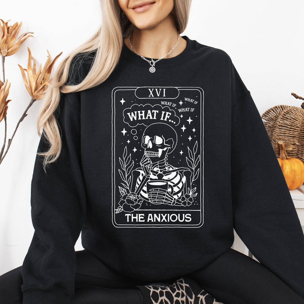 What If, the Anxious, Tarot Card, Halloween, - Adult & Kids T-Shirts, Sweatshirts & Hoodies apparel design preview 1
