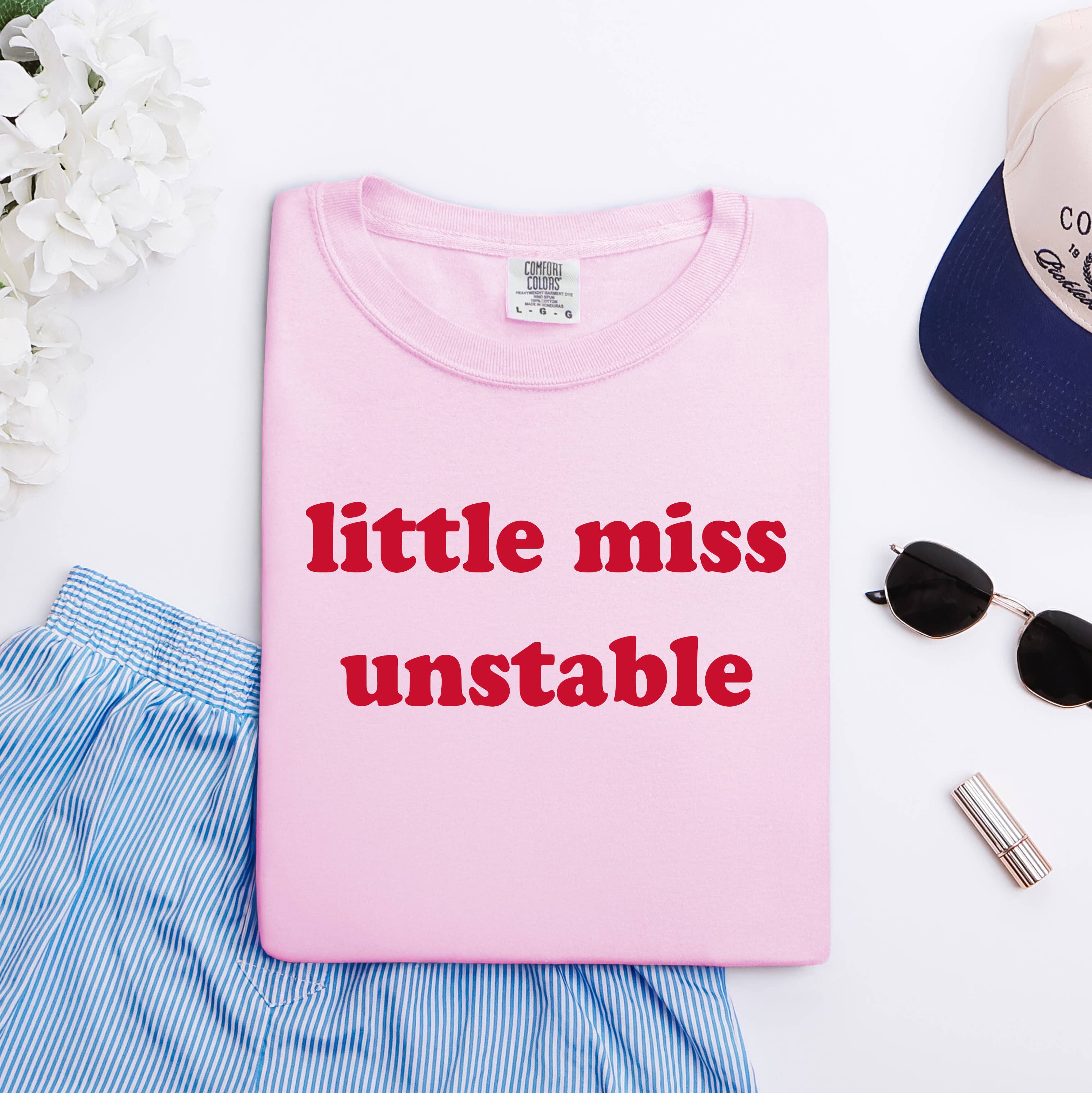Little Miss Unstable Funny Graphic - Adult & Kids T-Shirts, Sweatshirts & Hoodies apparel design preview 1