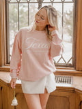 Texas Est. Bows Pink Corded Crew - Adult & Kids T-Shirts, Sweatshirts & Hoodies apparel design preview 1