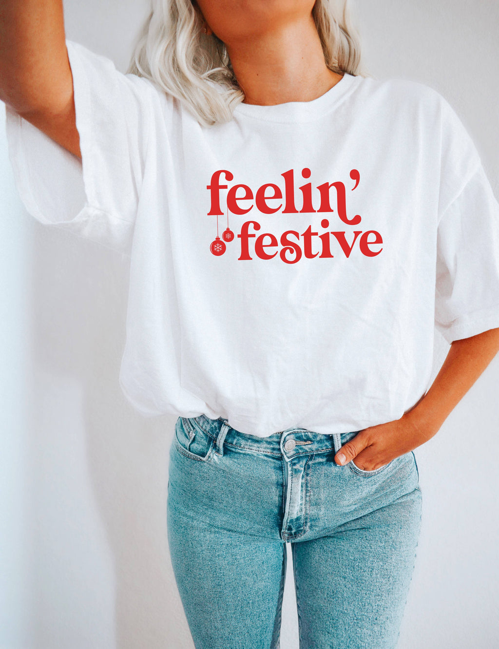 Feelin' Festive, Christmas Holiday - Adult & Kids T-Shirts, Sweatshirts & Hoodies apparel design preview 1
