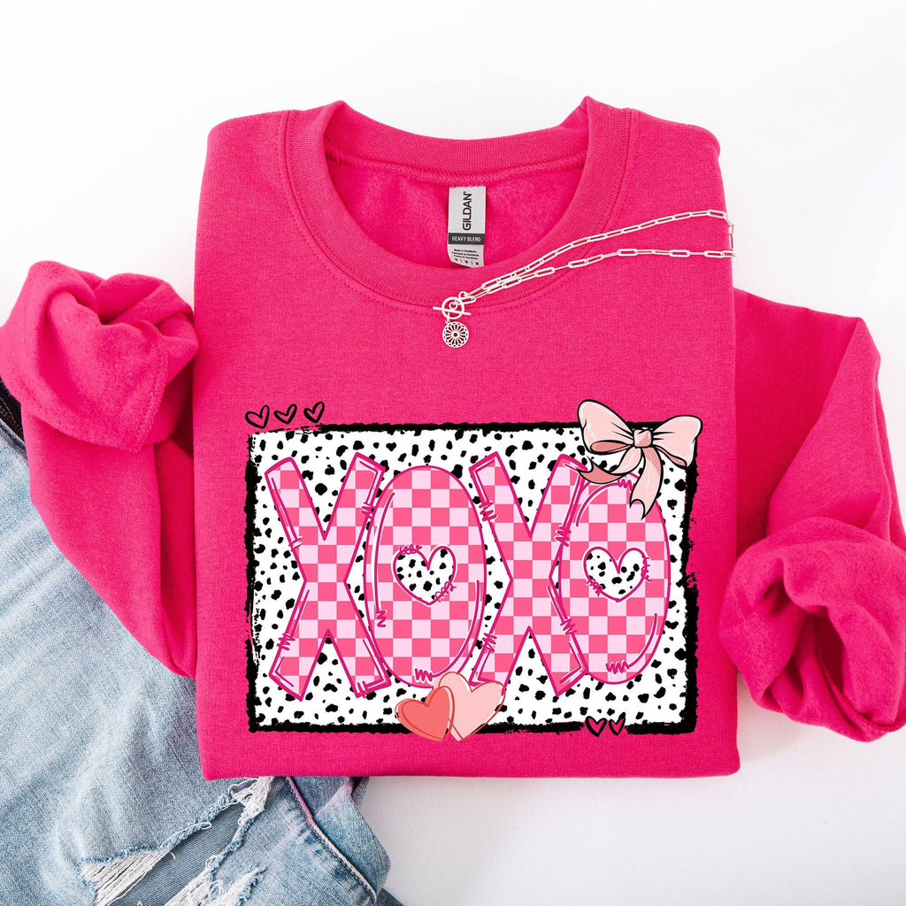 Xoxo, Valentine's Day Dalmatian Print Love Hearts - Adult & Kids T-Shirts, Sweatshirts & Hoodies apparel design preview 1