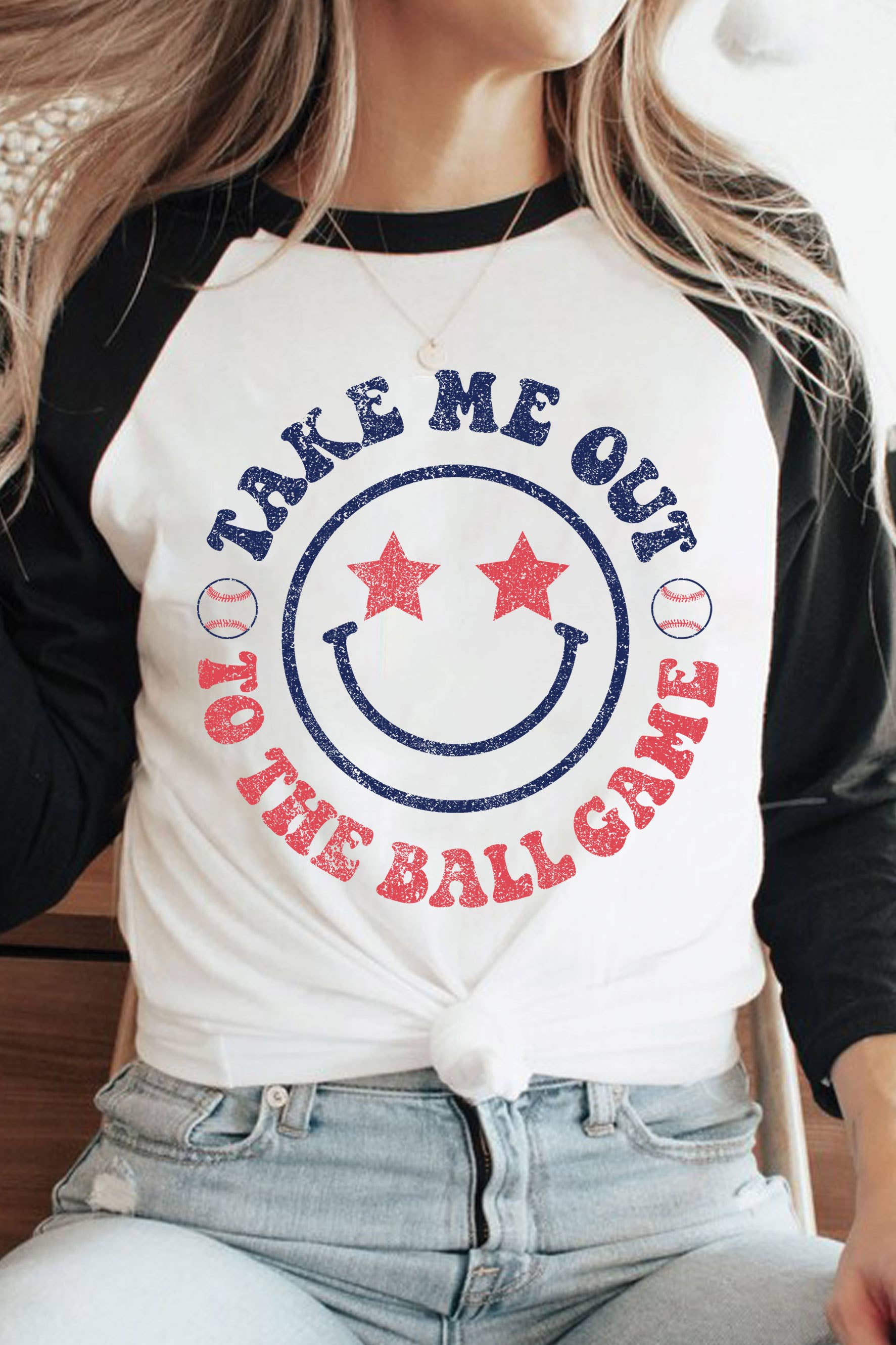 Take Me Out To the Ball Game Graphic Raglan - Adult & Kids T-Shirts, Sweatshirts & Hoodies apparel design preview 1