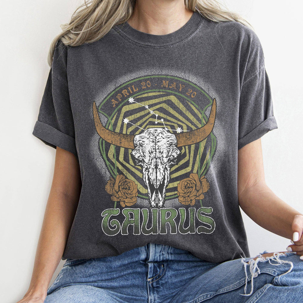 Taurus Zodiac Comfort Colors Horoscope, Astrology - Adult & Kids T-Shirts, Sweatshirts & Hoodies apparel design preview 1