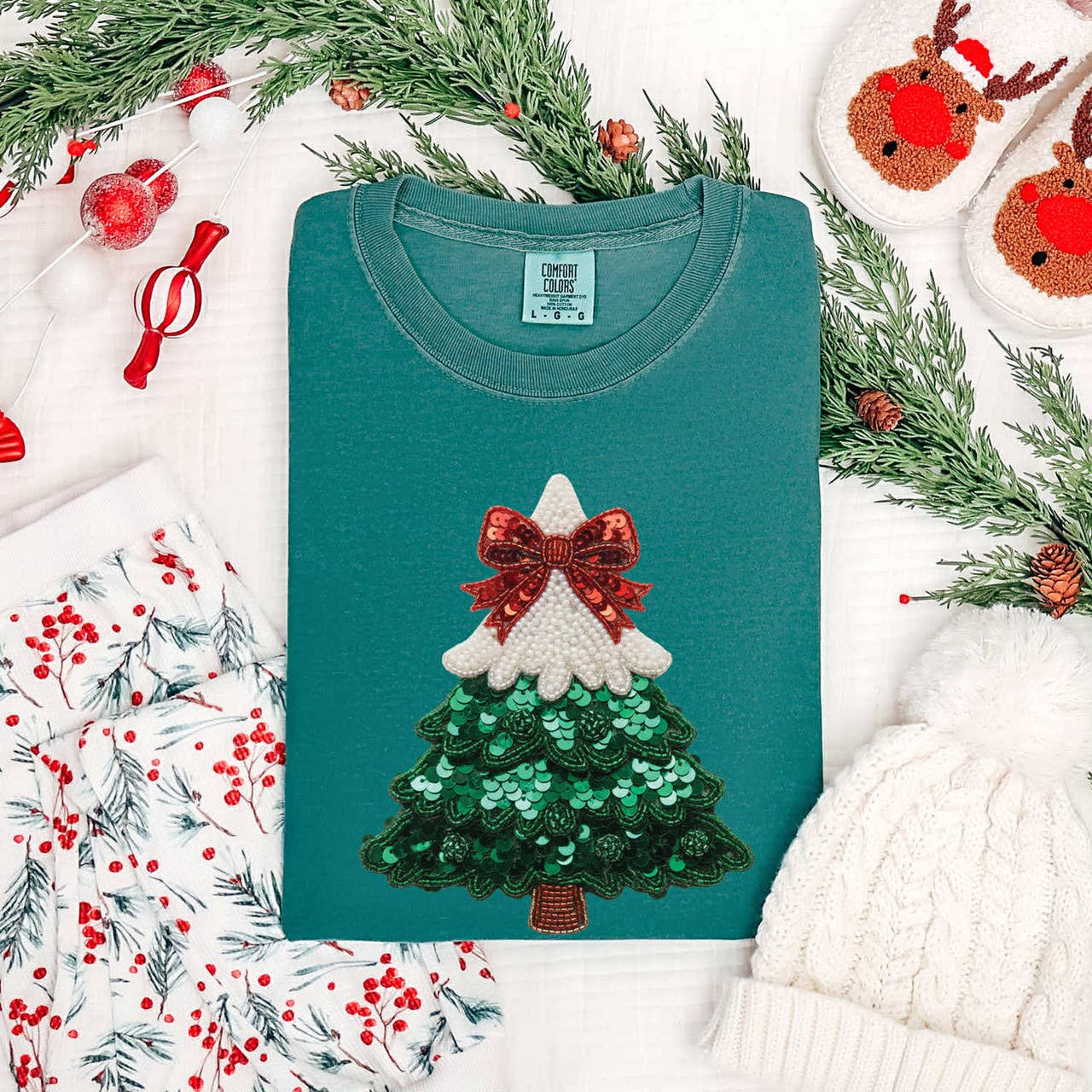 Faux Sequin Christmas Tree - Adult & Kids T-Shirts, Sweatshirts & Hoodies apparel design preview 1