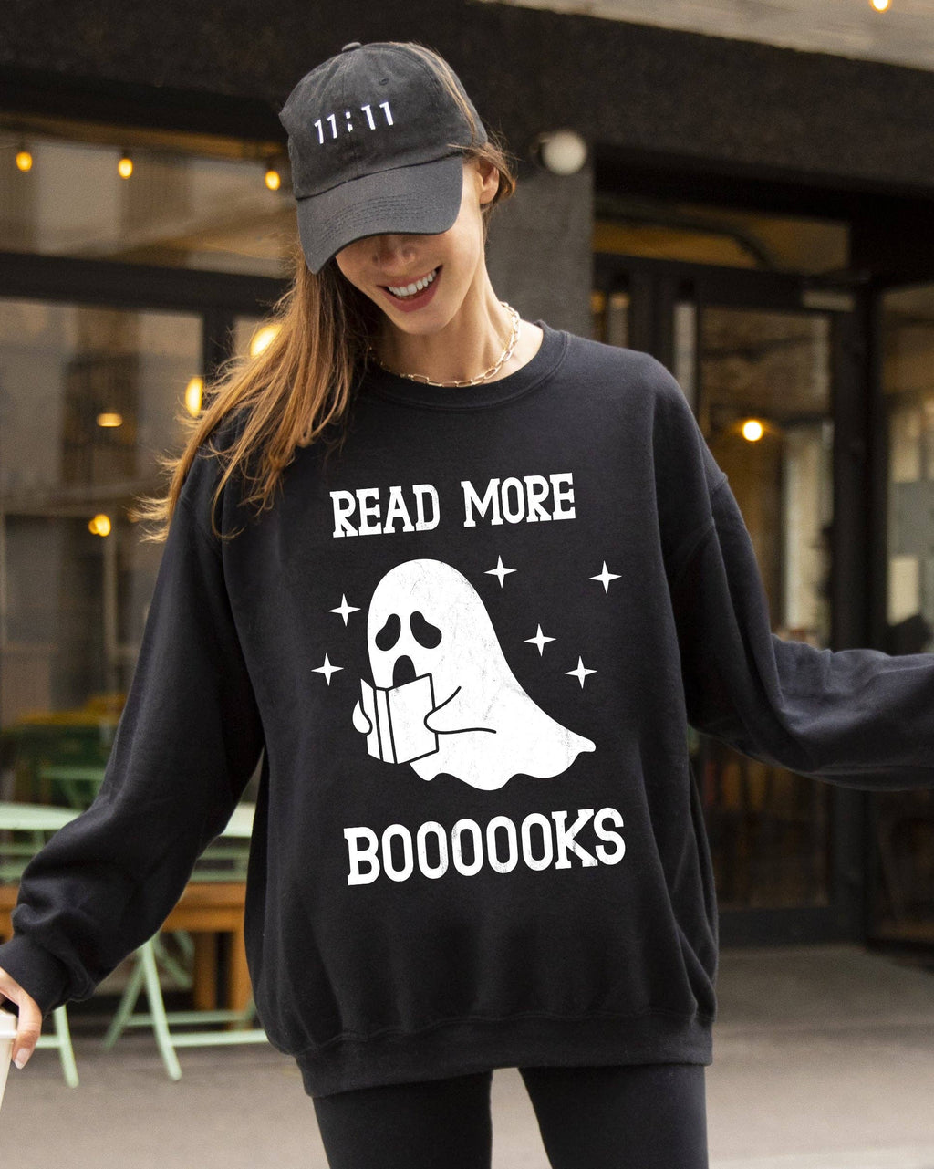 Read More Books, Ghost, Skeleton, Halloween - Adult & Kids T-Shirts, Sweatshirts & Hoodies apparel design preview 1