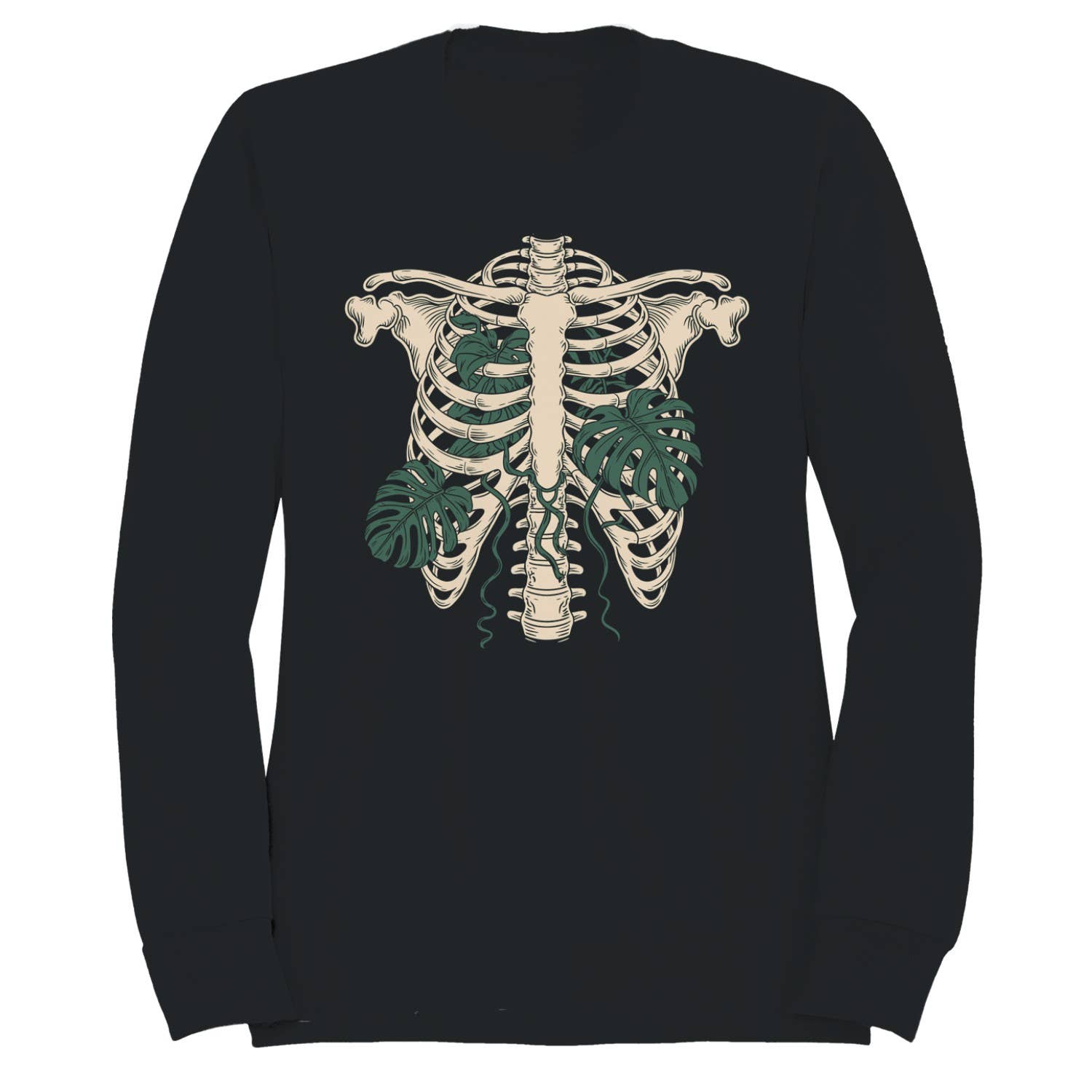 Botanical Ribcage Monstera Art Women's - Adult & Kids T-Shirts, Sweatshirts & Hoodies apparel design preview 1