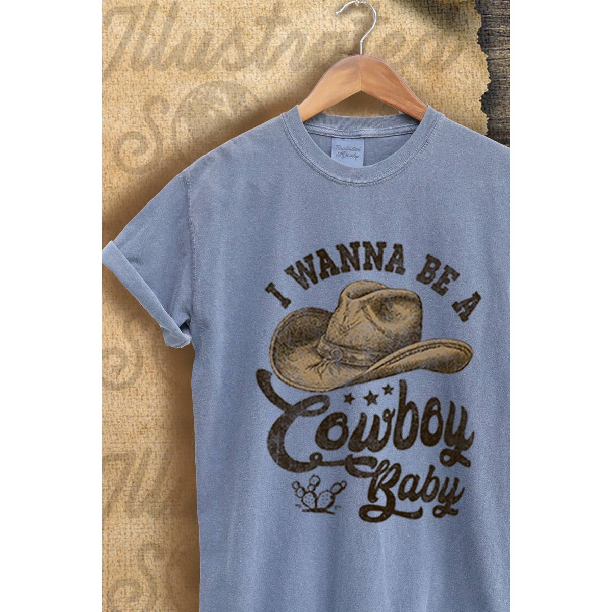 I Wanna Be A Cowboy Baby Vintage Graphic - Adult & Kids T-Shirts, Sweatshirts & Hoodies apparel design preview 1