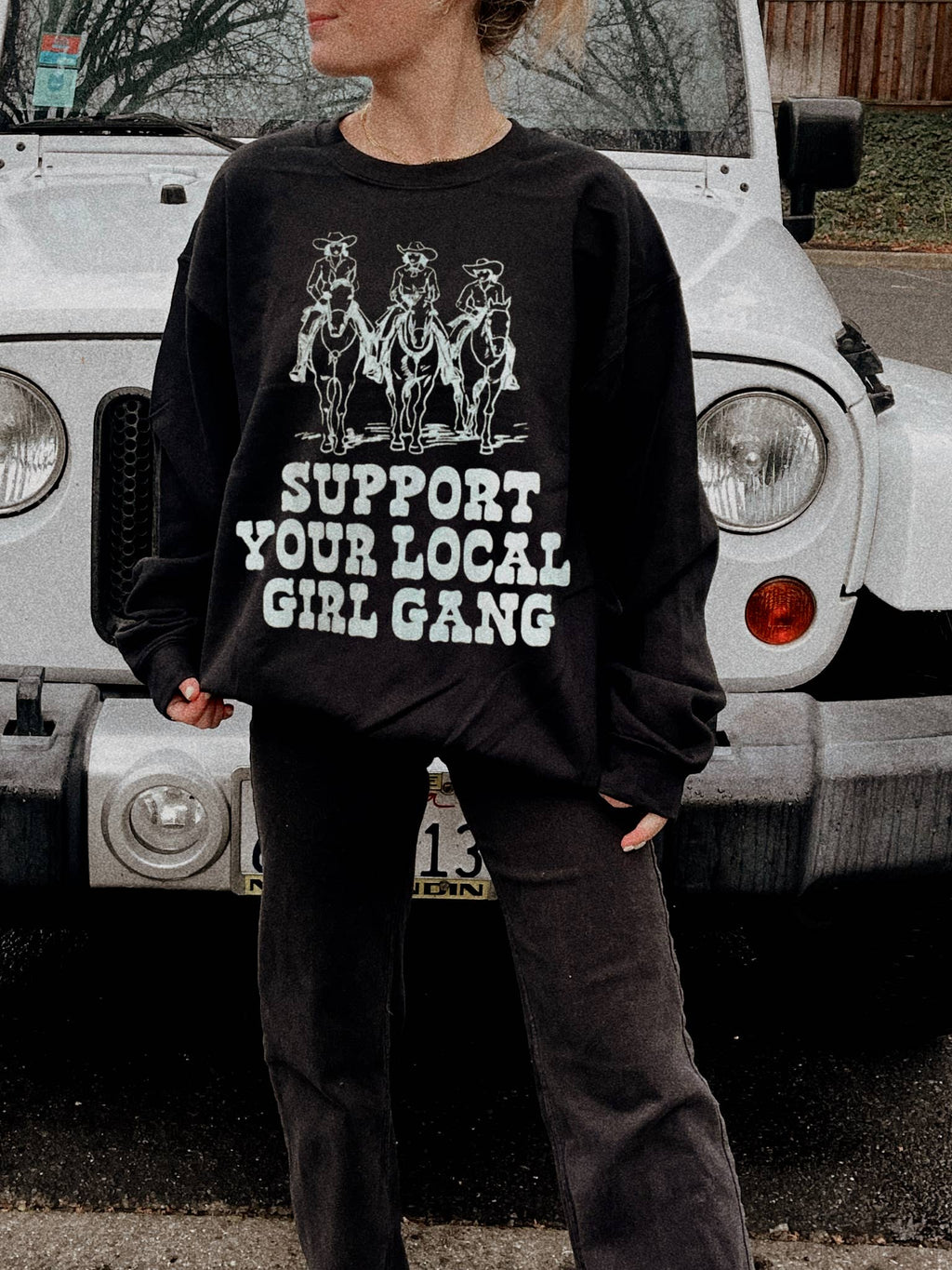 Support Your Local Girl Gang Crewneck Multiple Colors - Adult & Kids T-Shirts, Sweatshirts & Hoodies apparel design preview 1