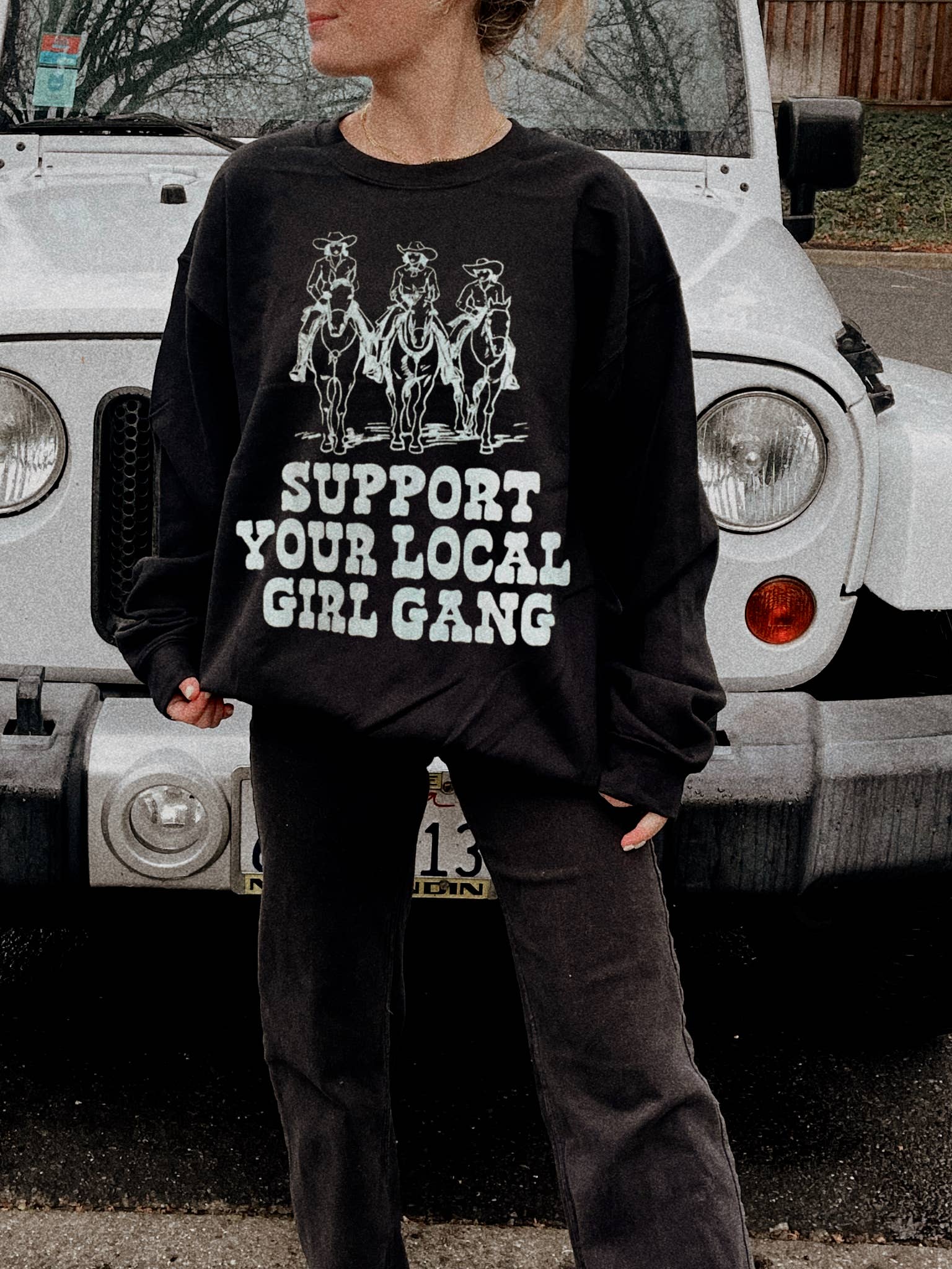 Support Your Local Girl Gang Crewneck Multiple Colors - Adult & Kids T-Shirts, Sweatshirts & Hoodies apparel design preview 1