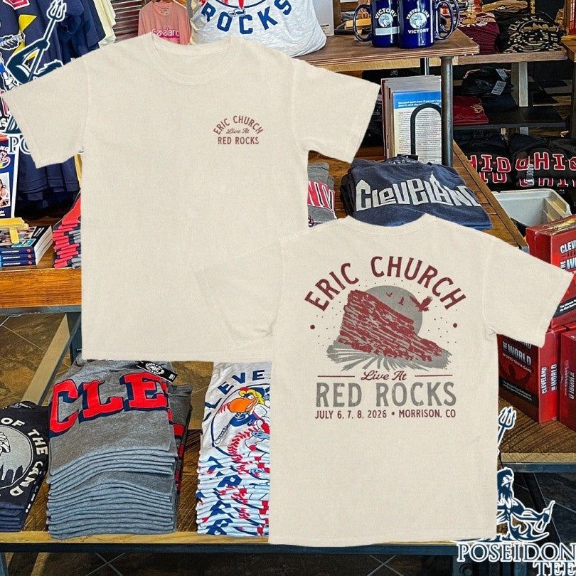 Eric Church Natural Red Rocks 2026 Event - Adult & Kids T-Shirts, Sweatshirts & Hoodies apparel design preview 1