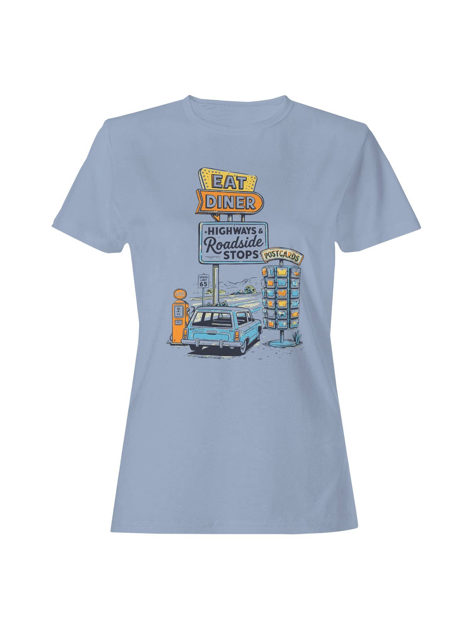 Roadtrip USA Retro Highways Diner Design Women's - Adult & Kids T-Shirts, Sweatshirts & Hoodies apparel design preview 1