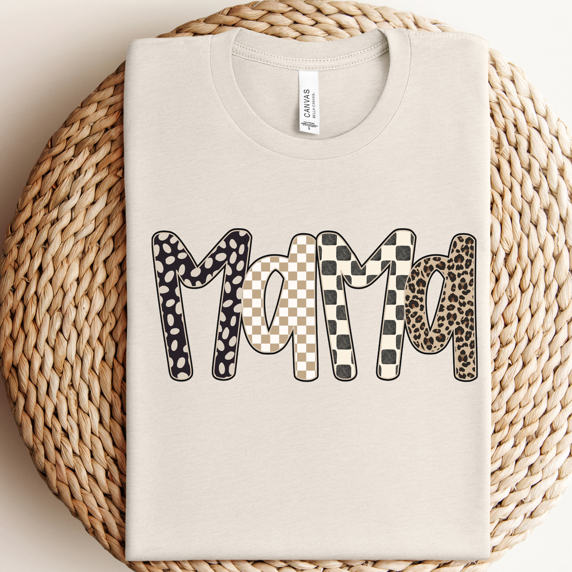 Checkered Leopard Mama Graphic - Adult & Kids T-Shirts, Sweatshirts & Hoodies apparel design preview 1