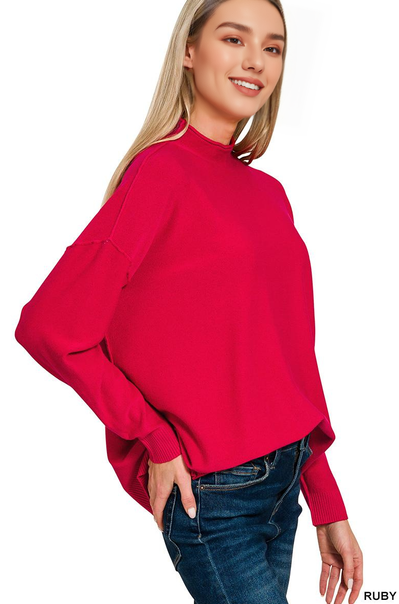 1015 Viscose Mock Neck Exposed Seam Sweater SI-28686 - Adult & Kids T-Shirts, Sweatshirts & Hoodies apparel design preview 1