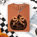 Halloween Pumpkin, Faux Lace, Coquette, Ribbon - Adult & Kids T-Shirts, Sweatshirts & Hoodies apparel design preview 1