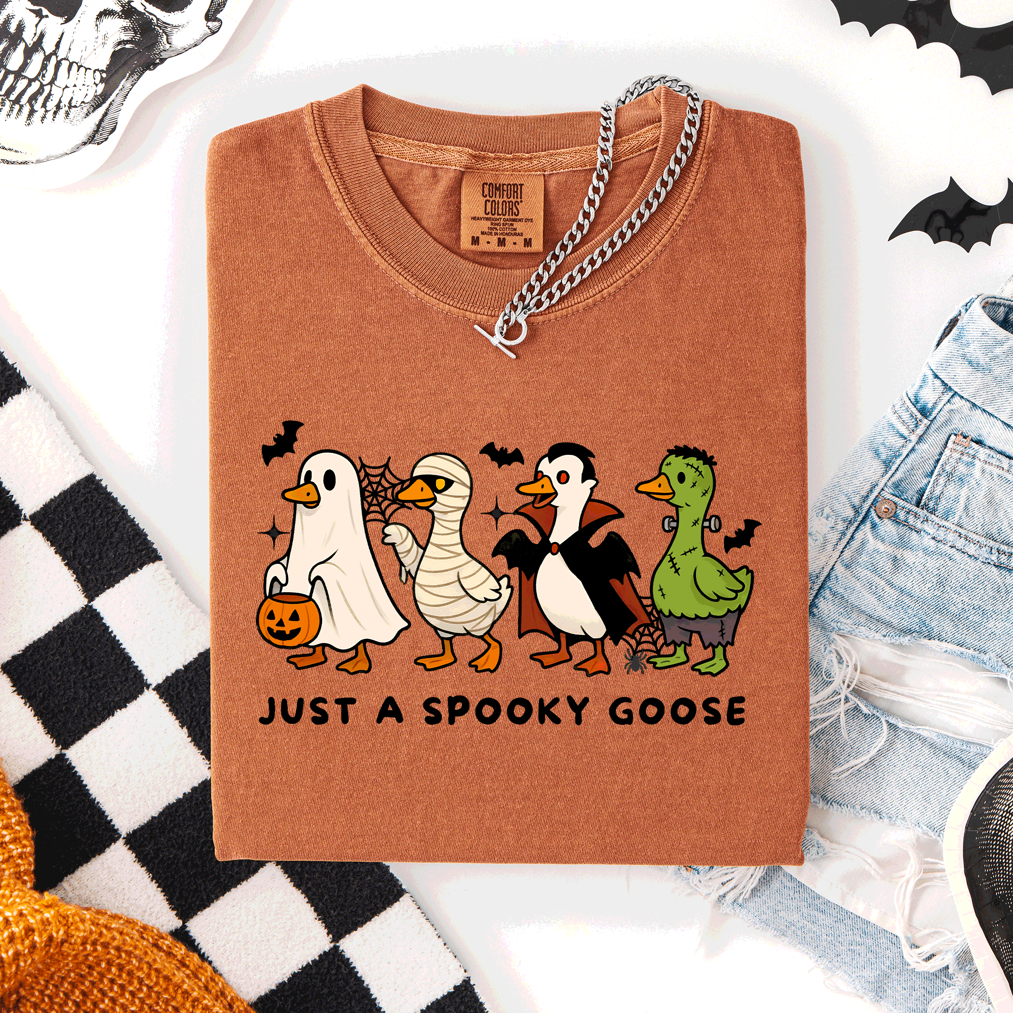 Just A Spooky Goose, Dracula, Vampire Halloween - Adult & Kids T-Shirts, Sweatshirts & Hoodies apparel design preview 1