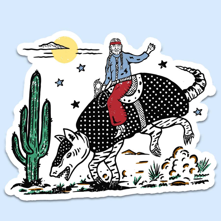 Armadillo Cowboy Sticker Decal, Funny Western - Adult & Kids T-Shirts, Sweatshirts & Hoodies apparel design preview 1