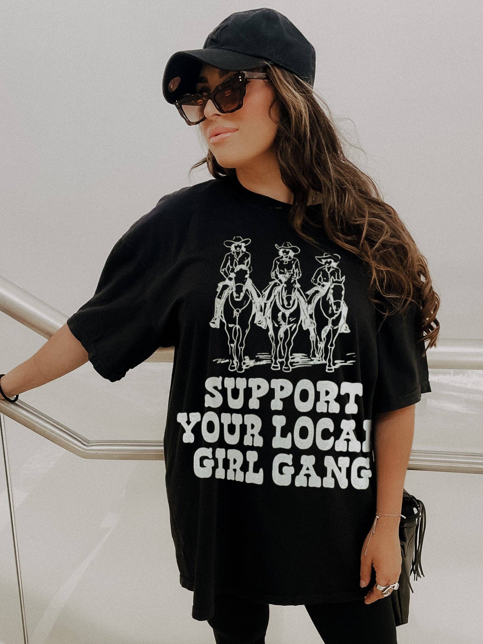 Support Your Local Girl Gang Feminist Graphic - Adult & Kids T-Shirts, Sweatshirts & Hoodies apparel design preview 1