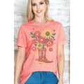 Cowboy Boot Flower Vase Mineral Wash - Adult & Kids T-Shirts, Sweatshirts & Hoodies apparel design preview 1