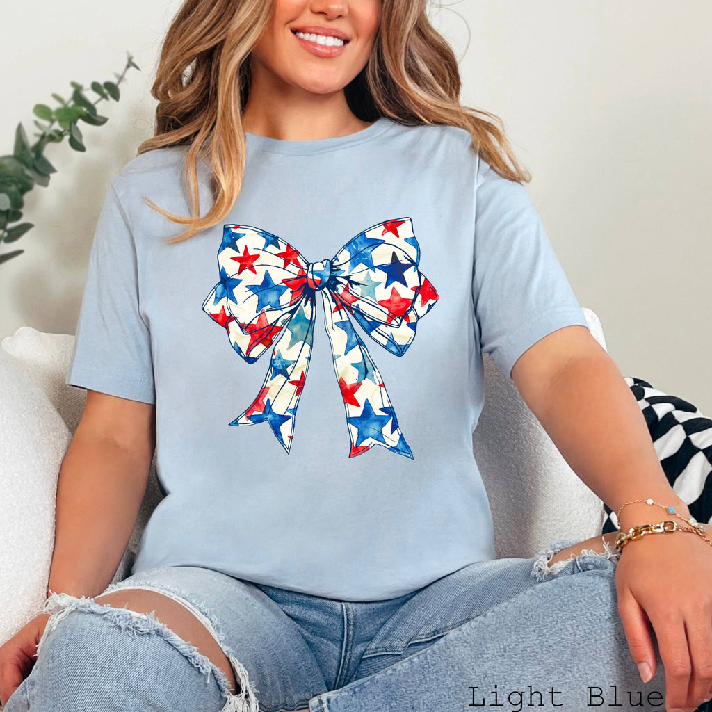 Coquette Star Bow July 4th Graphic Bella Canvas - Adult & Kids T-Shirts, Sweatshirts & Hoodies apparel design preview 1