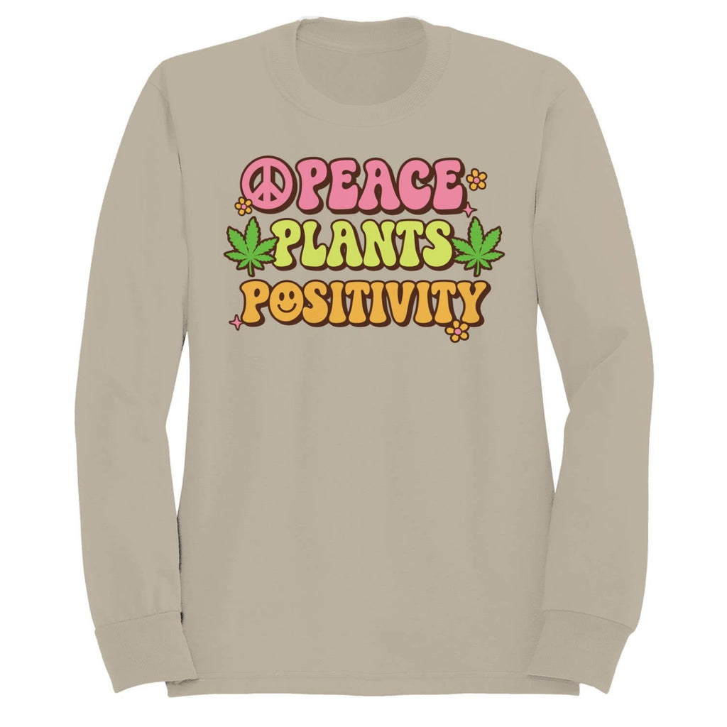 Peace Plants Positivity Retro Men's - Adult & Kids T-Shirts, Sweatshirts & Hoodies apparel design preview 1