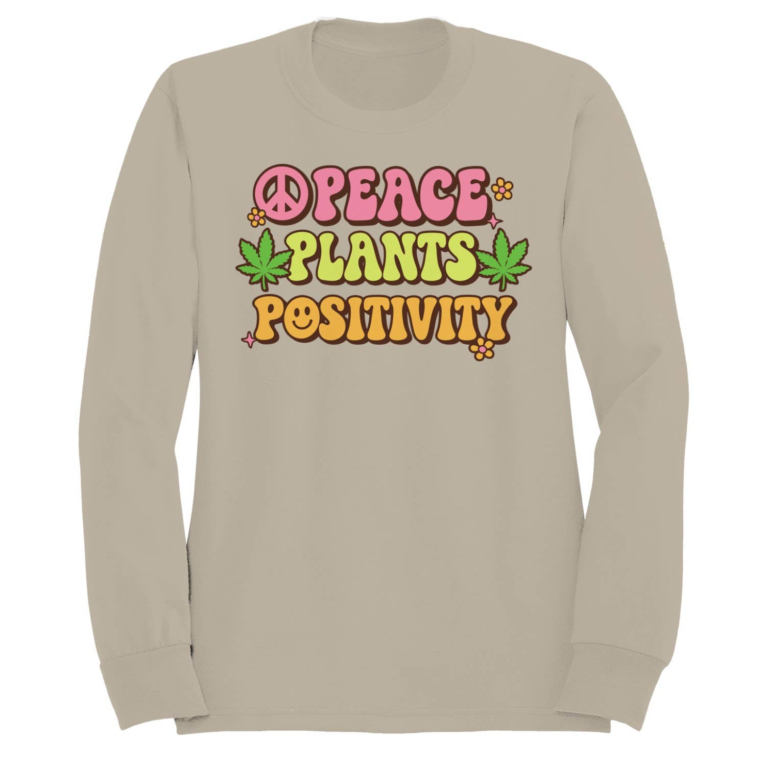 Peace Plants Positivity Retro Men's - Adult & Kids T-Shirts, Sweatshirts & Hoodies apparel design preview 1