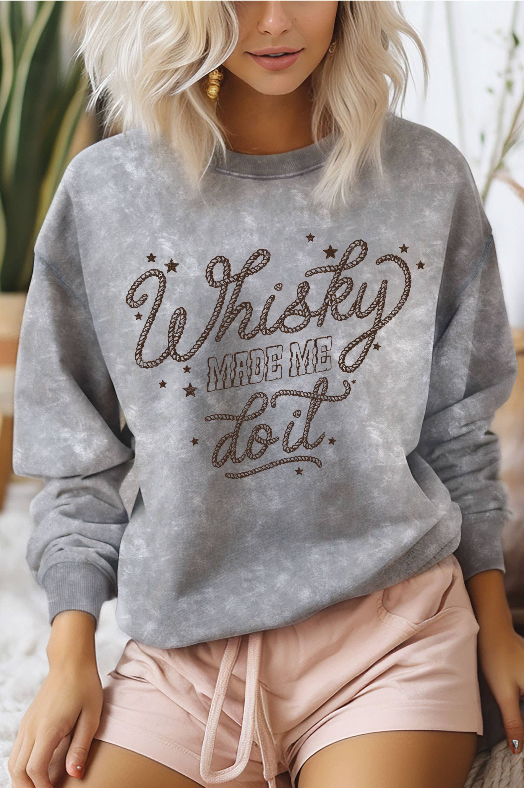 Whisky Made Me Do It Graphic Mineral Brushed - Adult & Kids T-Shirts, Sweatshirts & Hoodies apparel design preview 1
