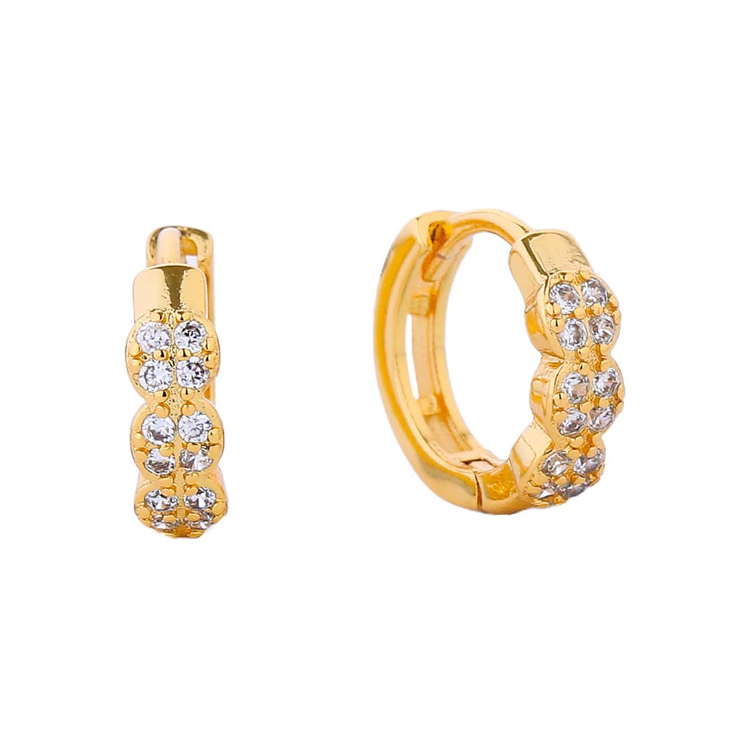 14K Gold-Dipped Cz Stylish Hoop Huggie Earring - Adult & Kids T-Shirts, Sweatshirts & Hoodies apparel design preview 1