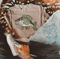 Faux Rhinestone Bass Fishing Comfort Color - Adult & Kids T-Shirts, Sweatshirts & Hoodies apparel design preview 1