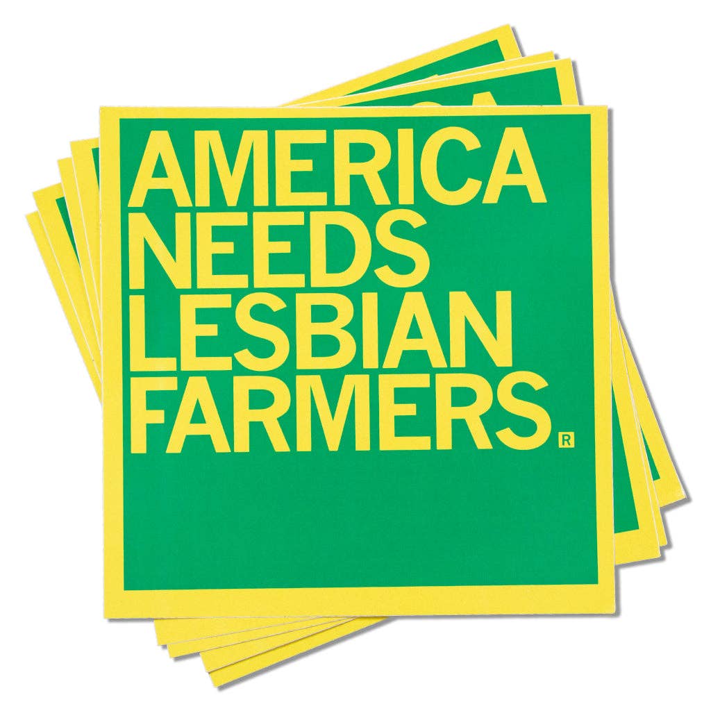 Lesbian Farmers Text Sticker Green - Adult & Kids T-Shirts, Sweatshirts & Hoodies apparel design preview 1
