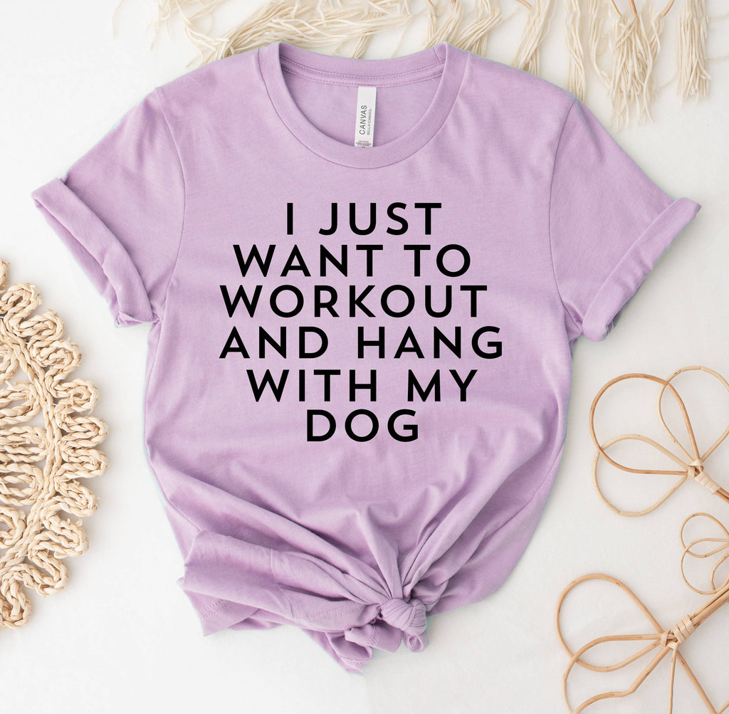 I Just Want To Workout and Hang with My Dog - Adult & Kids T-Shirts, Sweatshirts & Hoodies apparel design preview 1