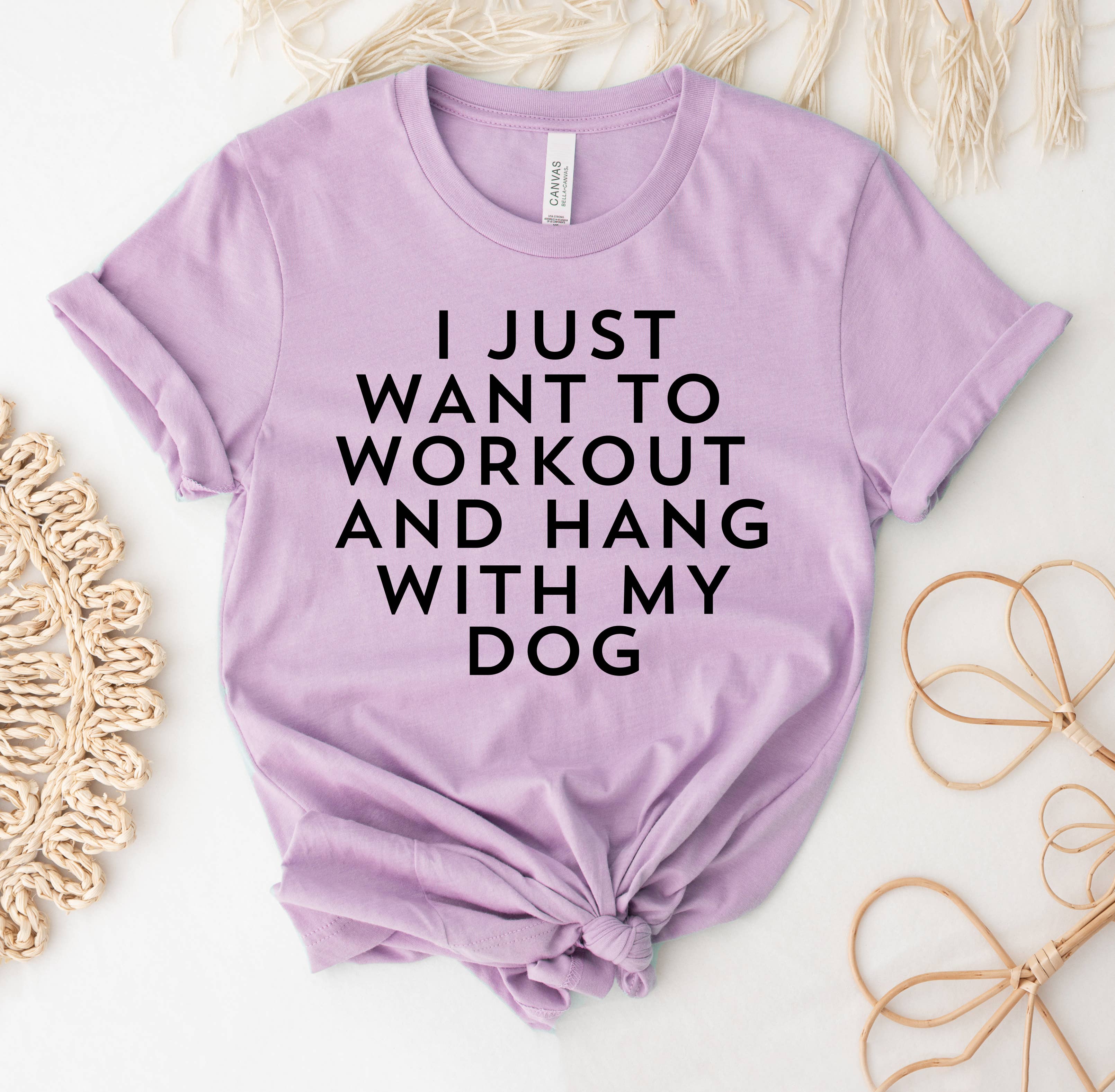 I Just Want To Workout and Hang with My Dog - Adult & Kids T-Shirts, Sweatshirts & Hoodies apparel design preview 1