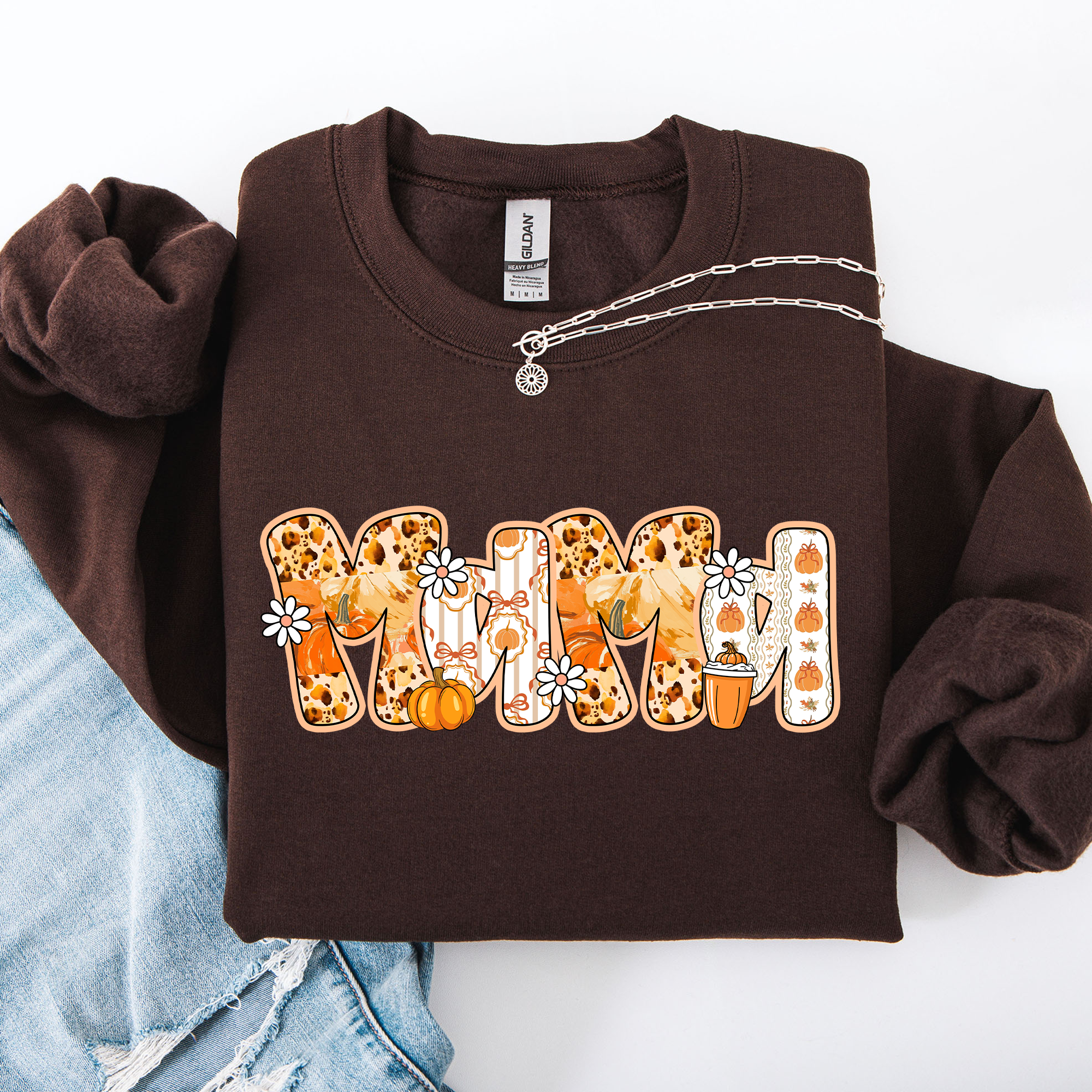 Mama, Pumpkin Pattern, Halloween, Autumn, Fall - Adult & Kids T-Shirts, Sweatshirts & Hoodies apparel design preview 1