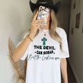 The Devil Can Scrap Western Comfort Color Graphic - Adult & Kids T-Shirts, Sweatshirts & Hoodies apparel design preview 1