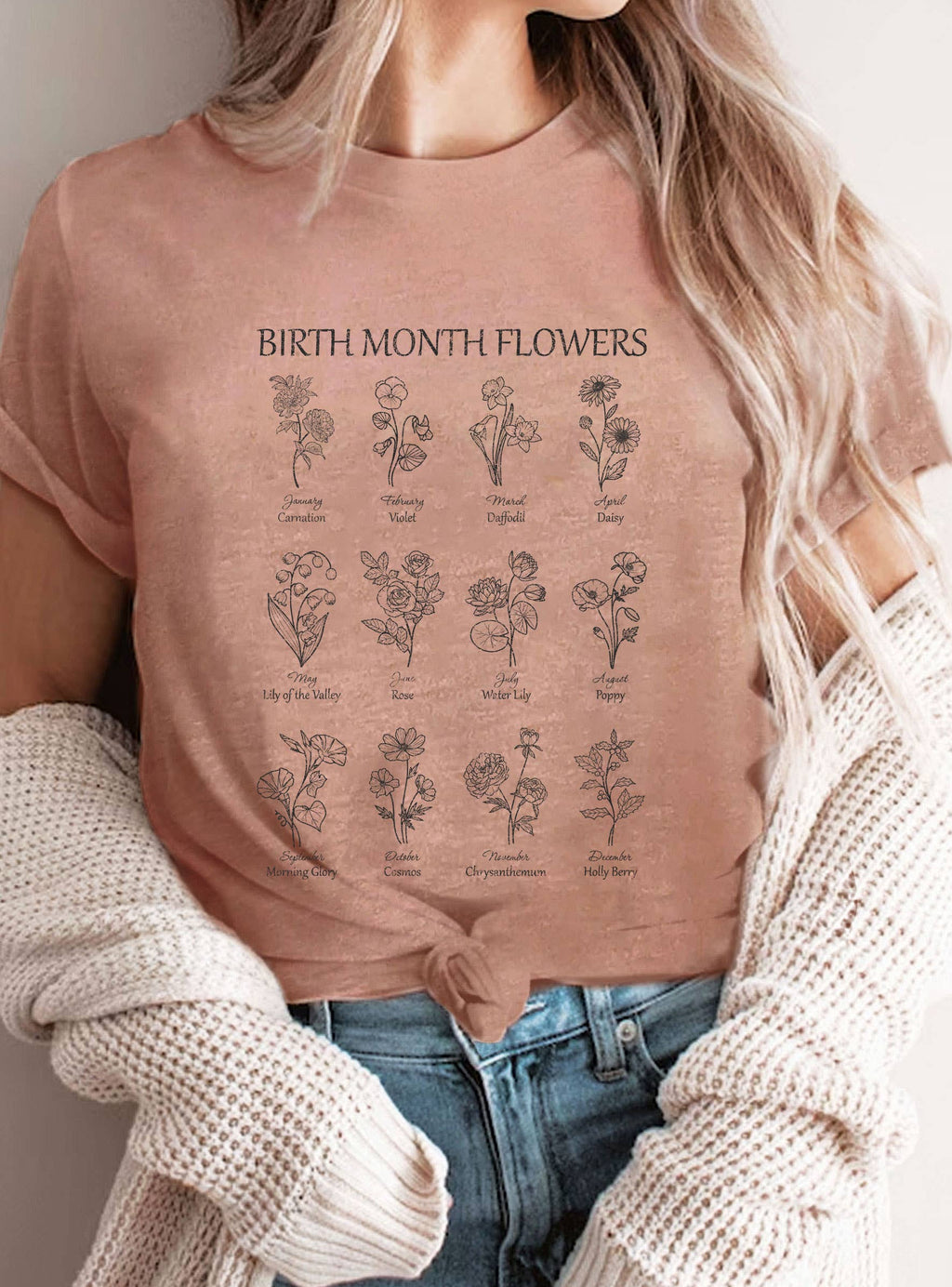 Birth Month Flowers Graphic - Adult & Kids T-Shirts, Sweatshirts & Hoodies apparel design preview 1