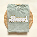 Comfort Colors Chenille Patch Blessed - Adult & Kids T-Shirts, Sweatshirts & Hoodies apparel design preview 1